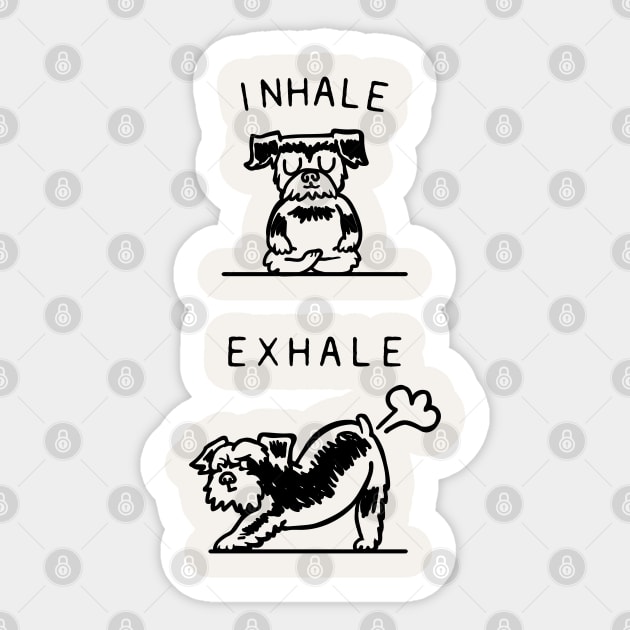 Inhale Exhale Schnauzer Sticker by huebucket